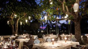 Outdoor restaurant dining terrace